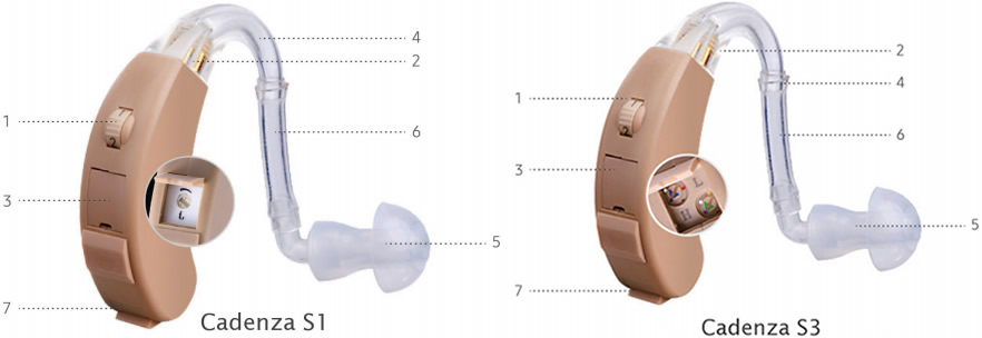 beige bte hearing aid