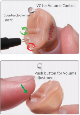 cic hearing aid volume control